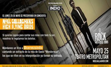 Gana boletos con Indio para ver a Noel Gallagher